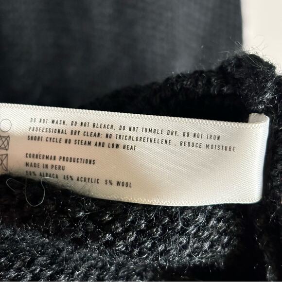 Stampd Harbor Hooded Sweater Cable-Knit Pullover Alpaca Wool Black Size L - Picture 15 of 16